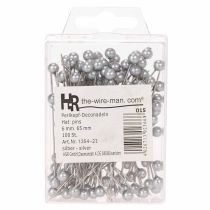 Artículo Broches con cabeza de perla Ø6mm 65mm plata