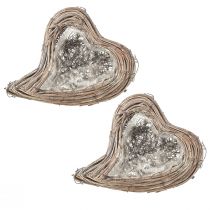 Artículo Planta corazón enredaderas de ratán blanco natural 20cmx24cmx6cm 2ud