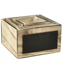 Artículo Cajas rústicas de madera con superficie de pizarra - natural y negro, varios tamaños - solución organizativa versátil - juego de 3