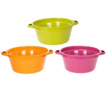 Artículo Macetero de chapa metálica, decoración primaveral para el salón, 25 cm, 3 unidades