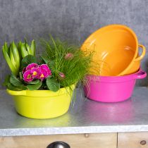 Artículo Macetero de chapa metálica, decoración primaveral para el salón, 25 cm, 3 unidades