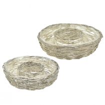 Artículo Macetero aro para plantas sauce blanco natural Ø35/30cm juego de 2