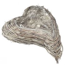Artículo Maceta de ratán, curvada, blanco natural, 30x35cm