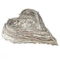 Artículo Planta corazón macetero corazón de ratán blanco natural 28x34cm