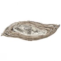 Artículo Macetero ondulado ratán blanco natural 40x14x6cm 2ud