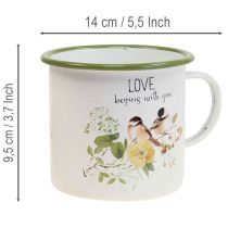 Artículo Jarrón esmaltado para plantar, jarrón con frase, Ø11cm