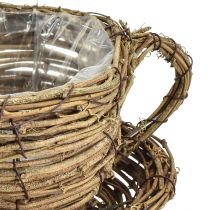 Artículo Taza para plantas con plato macetero vid natural Ø19cm H9cm