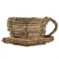 Artículo Macetero con plato, maceta de vid natural, Ø19 cm, alto 9 cm