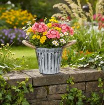 Artículo Maceta con asas, maceta metálica, maceta decorativa para plantar Ø14,5 cm