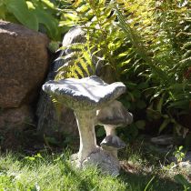 Artículo Decoración de setas de piedra fundida gris blanca lavada 21,5×18×22cm