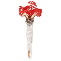 Artículo Figura decorativa de hongo con forma de niña y niño, Amanita muscaria con cara, 13 cm, 2 unidades.