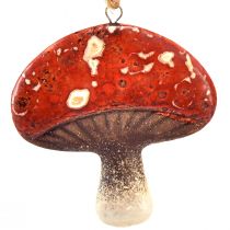 Artículo Encantadores colgantes de setas rojas con cordón de yute de 3 cm - decoración perfecta para otoño y Navidad - 6 piezas