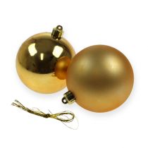Bolas navideñas plástico dorado 8cm 6pcs
