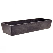 Artículo Maceta versátil de plástico gris, rectangular, de 37 cm, ideal para jardinería de interior y exterior.
