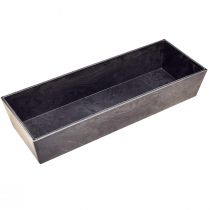 Artículo Maceta versátil de plástico gris, rectangular, de 37 cm, ideal para jardinería de interior y exterior.