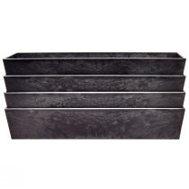 Artículo Maceta versátil de plástico gris, rectangular, de 37 cm, ideal para jardinería de interior y exterior.