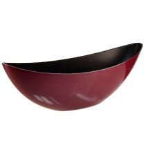 Artículo Cuenco moderno en forma de media luna rojo oscuro de plástico 39 cm - versátil para decoración - 2 piezas