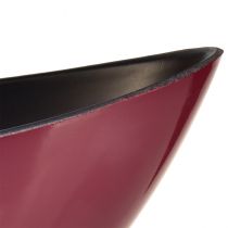 Artículo Cuenco moderno en forma de media luna rojo oscuro de plástico 39 cm - versátil para decoración - 2 piezas