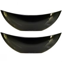 Artículo Elegante cuenco para barco en verde oscuro - perfecto para plantar - 39 cm 2 piezas