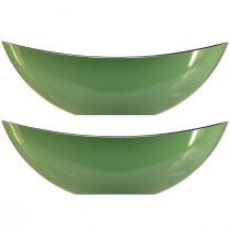 Artículo Cuenco moderno en forma de media luna verde de plástico 39 cm - versátil para decoración - 2 piezas