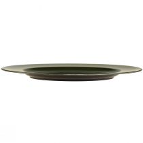 Artículo Elegante plato de plástico verde oscuro 28 cm 4ud