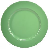 Artículo Plato de plástico resistente de color verde, 28 cm, perfecto para decoración diaria y actividades al aire libre, paquete de 4