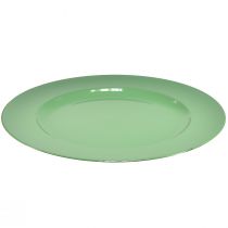 Artículo Plato de plástico resistente de color verde, 28 cm, perfecto para decoración diaria y actividades al aire libre, paquete de 4