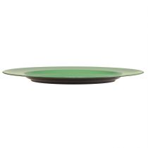 Artículo Plato de plástico resistente de color verde, 28 cm, perfecto para decoración diaria y actividades al aire libre, paquete de 4