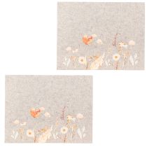 Artículo Manteles individuales de fieltro con motivos florales: elegantes manteles individuales para una decoración natural de la mesa 45 x 35 cm 2 piezas