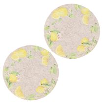 Artículo Manteles individuales redondos de fieltro gris Summer Lemon 31cm 2 uds