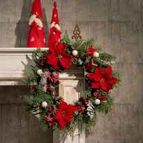 Artículo Magnífica estrella de Navidad - Poinsettia en rojo - 46 cm 6 piezas 2 racimos