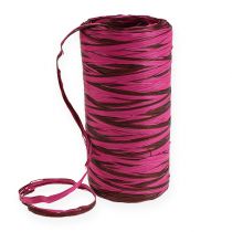 Cinta de rafia bicolor rosa-marrón 200m