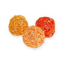 Bolas de ratán Ø4,5cm naranja surtido 30pcs