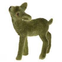 Artículo Figuras decorativas de ciervos Ciervos verdes navideños con cervatillo en juego Al. 9/5,5 cm 4 piezas