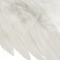 Artículo Románticas alas de ángel hechas de plumas blancas – Decoración navideña para colgar 20×12cm 6 piezas