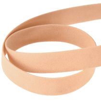 Artículo Cinta de terciopelo rosa salmón, cinta de regalo, cinta decorativa, 15 mm, 7 m