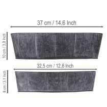 Artículo Bol ovalado de metal, negro y gris, estilo vintage, 32,5/37 cm, juego de 2.