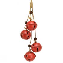Artículo Colgador de campanas campanas navideñas rojas 28 cm juego de 2