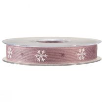 Artículo Cinta decorativa copos de nieve cinta decorativa rosa W15mm L15m
