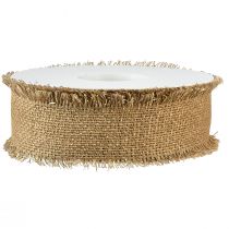 Artículo Cinta decorativa con flecos dorados marrones A40mm L15m