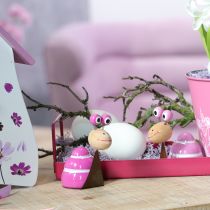 Artículo Figura de caracol con un diseño divertido, una encantadora decoración primaveral, 9cm, 4 piezas