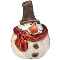 Artículo Muñeco de nieve de cerámica, blanco, 6,9 cm – decoración navideña de invierno – 6 piezas