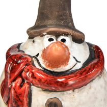 Artículo Muñeco de nieve de cerámica, blanco, 6,9 cm – decoración navideña de invierno – 6 piezas