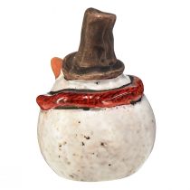 Artículo Muñeco de nieve de cerámica, blanco, 6,9 cm – decoración navideña de invierno – 6 piezas
