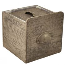 Artículo Juego de cajones de madera con tirador, marrón pulido - almacenamiento rústico, juego de diferentes tamaños, 4 piezas