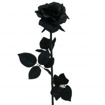 Artículo Rosa Flor de Seda Negra 63cm