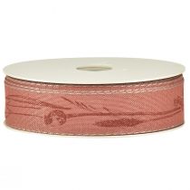 Artículo Cinta de seda otoño con hierbas cinta decorativa roja 25mm 18m