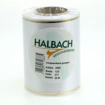 Artículo Cinta de corona blanca con borde dorado para impresión por ordenador, cinta de raso, impermeable, 25 m x 125 mm