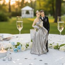 Artículo Pareja de aniversario de bodas de plata 10 cm