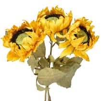 Artículo Girasoles artificiales, decoración de girasoles, Drylook, L60cm, 3 piezas